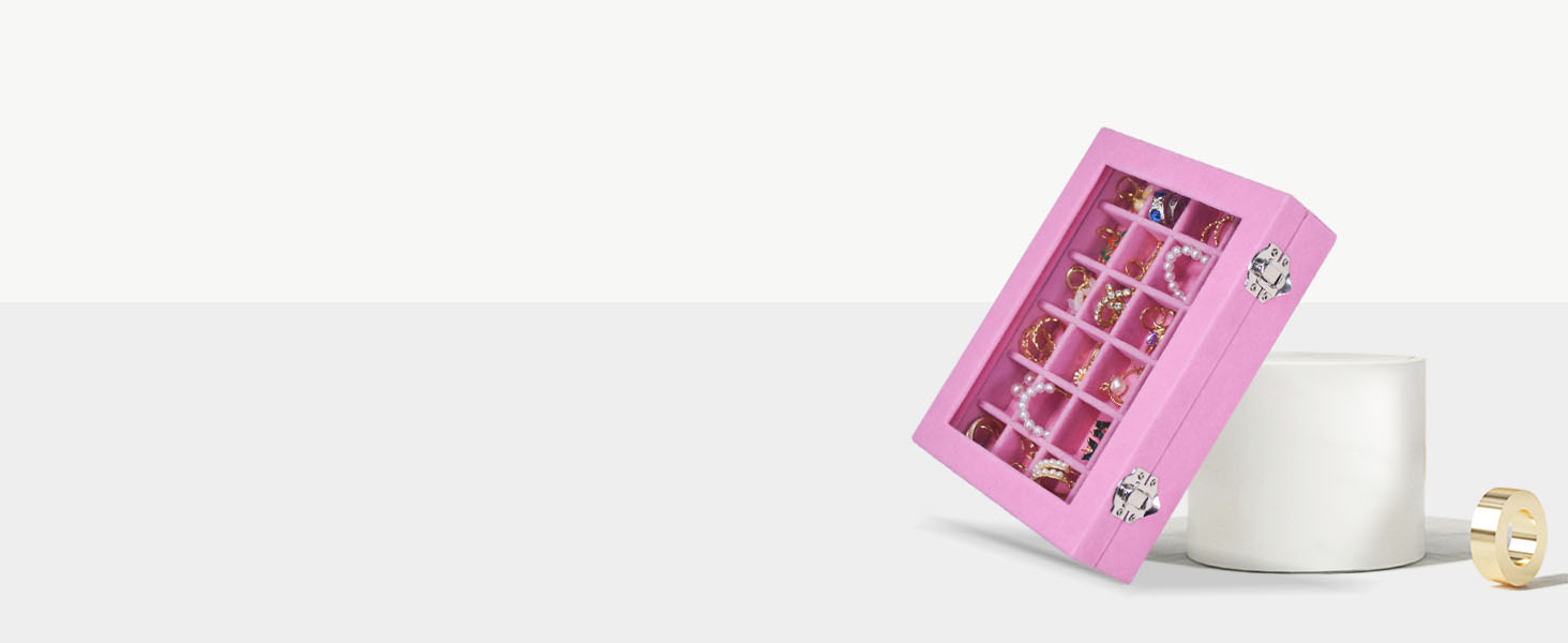 24 grid full velvet jewelry box