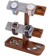 PH PandaHall 2-Tier Wood Watch Display Stand T-Bar Watch Holder Watches Display Racks Bracelets J...