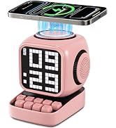 Retro Robot 5-in-1 Bluetooth Speaker: 15W Wireless Charger, Pixel LED Screen, 10W Stereo Sound & ...