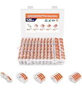 GreenCycle 120PCS Lever Wire Connectors Kit, Quick Push-in Wire Splice Connectors with Voltage Te...