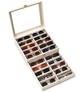 sensok Sunglasses Organizer Storage Box - 20 Slots Eyeglass Display Case for Multiple Pair Glasse...