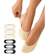 Tournesol Women's 6 Pairs No Show Socks Non Slip Low Cut Socks Invisible Ice Silk Footies Sock fo...