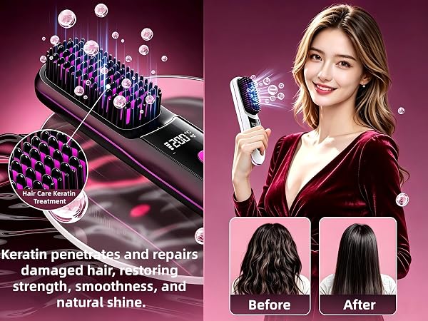 Rechargeable Brush for Straightening and Curling