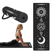 TWINKLEMON Yoga Mat 6mm High Density Non Slip TPE Exercise Mat with Net Bag & Shoulder Strap Prin...