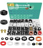 XBVV 32 Size 258 PC Faucet and Plumbing Rubber Washers Assortment Kit for Assorted Garden Hose Va...