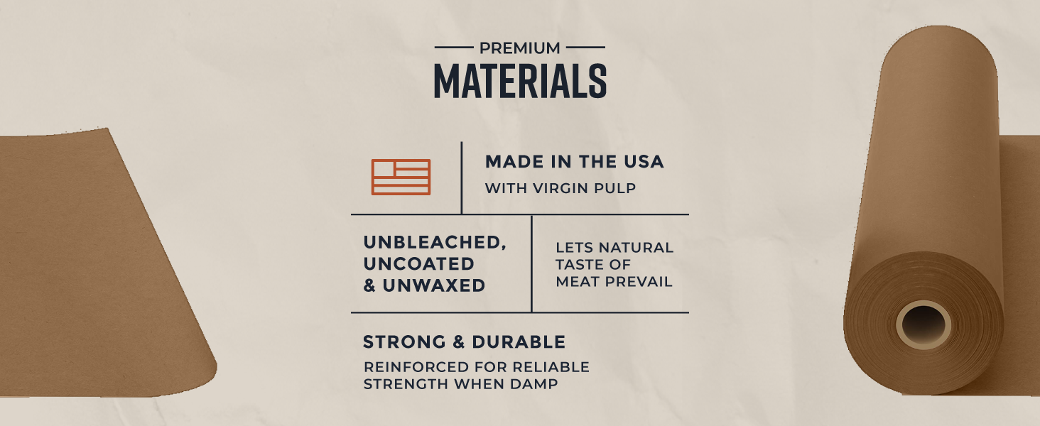 Brown Kraft Butcher Paper Roll - 24 Inch x 175 Feet Meat of all Varieties Unbleached