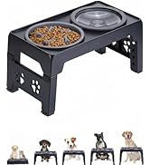 LALOBLUE Elevated Dog Bowls, Raised Dog Bowl with 2 Stainless Steel Dog Food Bowls, Dog Bowls Sta...
