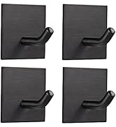 FOMANSH Heavy Duty Adhesive Hooks, Stick on Wall Adhesive Hangers, Strong Stainless Steel Holder,...