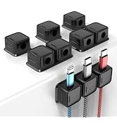 Smofish Cord Organizer, 6 Pack 10-Slot Cable Management, Strong Phone Magnetic Charging Cable Hol...
