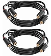 2 Pack RCA Cable 5FT, 2 RCA Male to 2 RCA Male Stereo Audio Cable for Home Theater, HDTV, Gaming ...