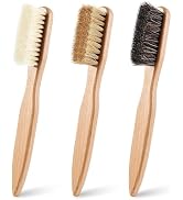 3 Pcs Wood Laundry Stain Brush Stain Remover Brushes with Boar Bristle Small Stain Brush for Clot...