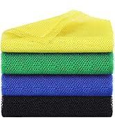 4 Pcs African Exfoliating Net, African Net Sponge Bath Net Washcloth Body Scrubber Skin Smoother ...