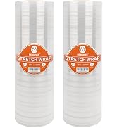NEXCOVER 18 Inch Stretch Wrap - 1500 Feet | 60 Gauge, 2 Roll Clear Plastic Self-adhering Stretch ...