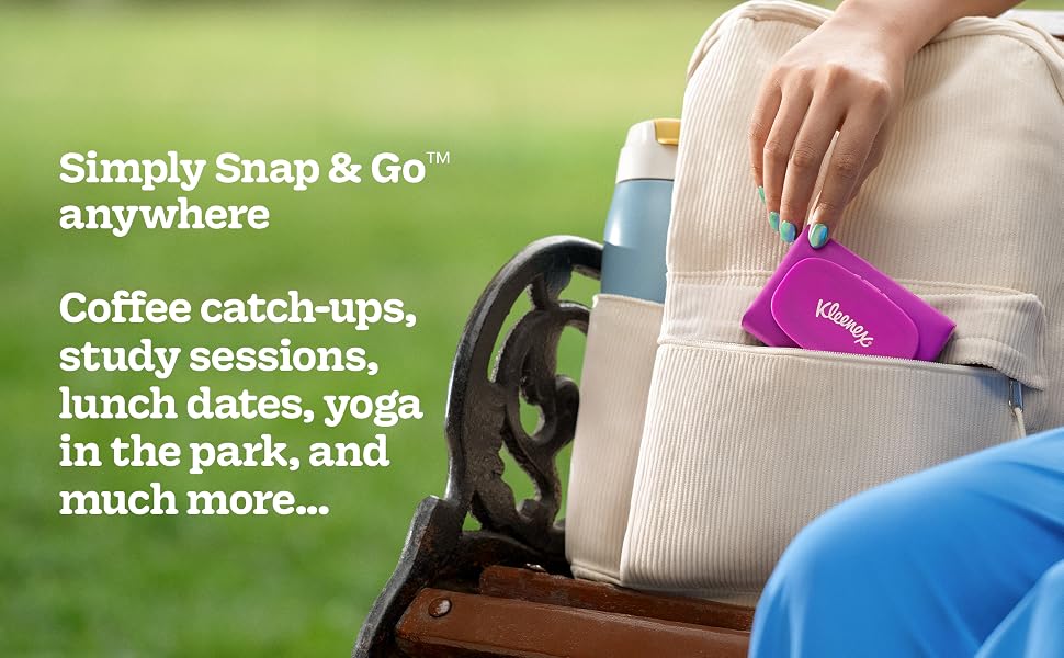 Take Kleenex Snap & Go tissues anywhere