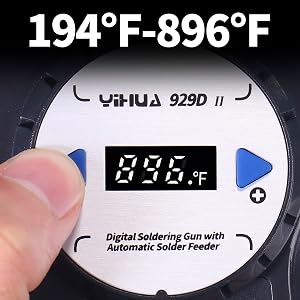 showing the temperature adjustment available for the yihua 929D-II