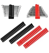 DEHOYI 80 pcs Modular Wrench Organizers for Tool Drawers - Wrench Rack with Metric & SAE Labels, ...