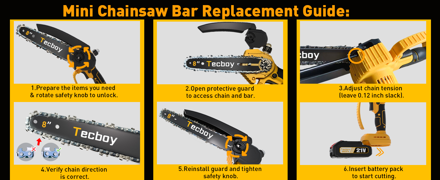 8 Inch Mini Electric Chainsaw Cordless, 6 Inch Portable Chain Saw for Makita 18V Battery