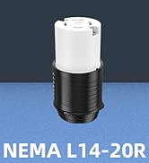 NEMA L14-20R Generator Locking Connector Twist/Turn Locking Female Plug Repair Extension Cord End