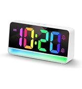 ALANAS Digital Alarm Clock for Bedrooms with Color Changing Night Lights, Dual Alarms with Snooze...