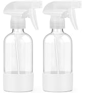 Worldgsb 2 Pack Glass Spray Bottles 8 oz, Empty Refillable Containers with Silicone Sleeve Protec...