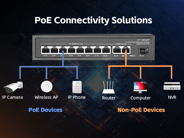 11-Port Fast Ethernet PoE Switch