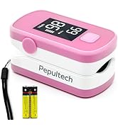 Pepultech Pink Fingertip Pulse Oximeter,Blood Oxygen Saturation Monitor for Kids Adults, High Acc...