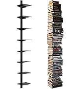 ART-GIFTREE Invisible Floating Bookshelf for Wall Mounted, 8 Tier Vertical Spine Book Tower, Heav...