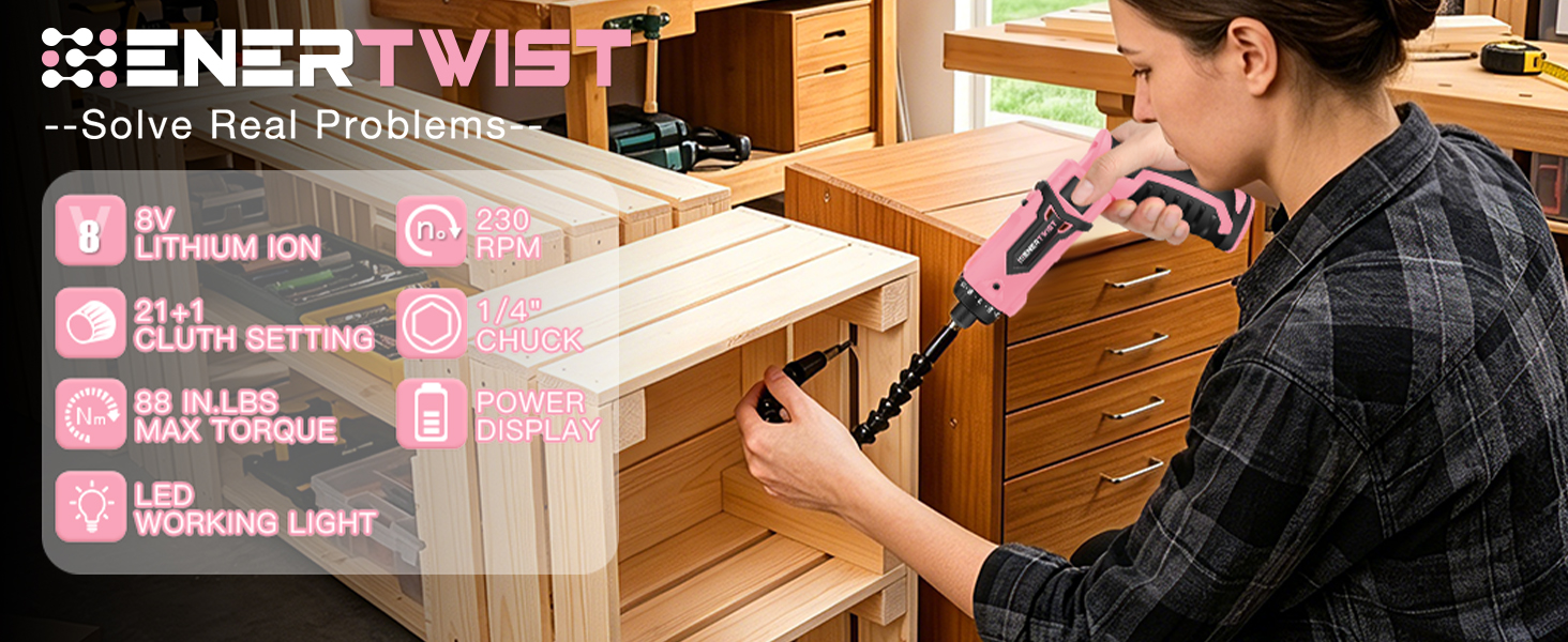 8v pink electric screwdriver