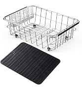 NiuYichee Stainless Steel Dish Drying Rack(15"L X 11"W X 4.1"H), Expandable Fruit & Vegetable Dra...