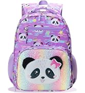 RHCPFOVR Kids Backpack for Girls - Girls Backpack 3-8 Ages Panda for Kids 15 Inch School Bookbag ...