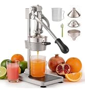 Zeluna Manual Cast Iron Juicer, Heavy Duty Hand Press Squeezer with Stable Base & Stainless Steel...