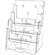FUCDTEFC Acrylic Brochure Holder 8.5x11 & 4 x9 Inches, Clear 4 Tier Magazine Holder Brochure Disp...