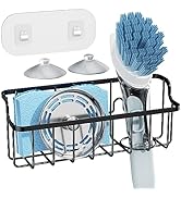 Consumest Ladder-Shaped Kitchen Sink Organizer with Adhesive Hook & Suction Cups, SUS 304 Rustpro...