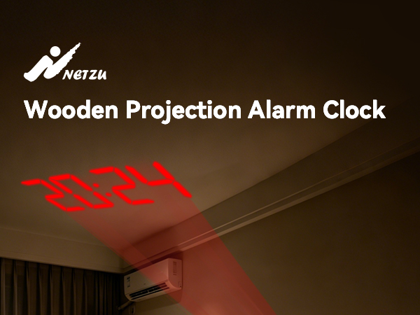 wooden projection clock