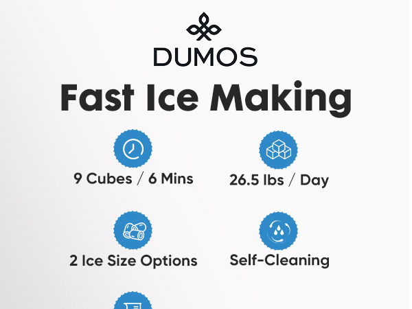 Countertop Ice Maker, Portable Ice Machine Self-Cleaning