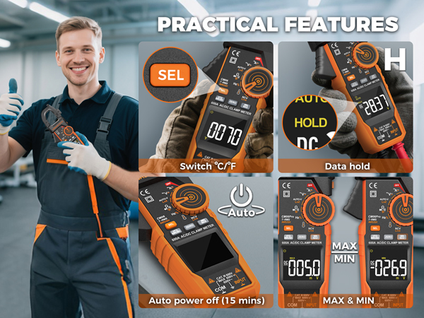 multiple screenshots of a mobile app with timer and hold functions highlighted in orange.