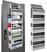 Easy Assembly Over The Door Organizer, 5 Shelves& 8 Side Pockets, Heavy-Duty Reinforced Mesh Rack...
