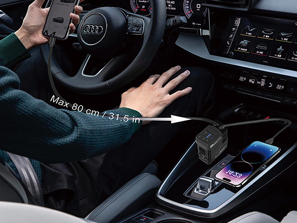 4 in 1 Retractable Car Charger