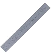 PEC Tools 150mm (6in) Steel Ruler, High-Carbon Steel, 0.035" Thick X 3/4" Wide, Dual-Sided Accura...