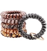 BIHRTC 6PCS Wrist Coil Key Chain Spring Flexible Spiral Wrist Bracelet Wristlet Elastic Stretchab...