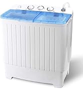 HomGarden Portable Washer Compact Mini Twin Tub Washing Machine w/Washer Spinner Cycle Spin Drye,...