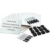 Charles Leonard Dry Erase Board Class Pack - Includes 12 Plain/Lined 2-Sided Boards, 12 Erasers a...