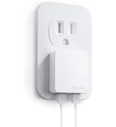Nekmit Dual Port Ultra Thin Flat USB Wall Charger with Smart IC, White