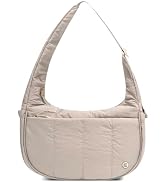 Puffer Crescent Shoulder Bag for Women, Small Nylon Puffy Quilted Shoulder Purse with Adjustable ...