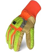 Ironclad EXO2-HVIP-03-M Hi-Viz Insulated Leather Work Gloves, Medium