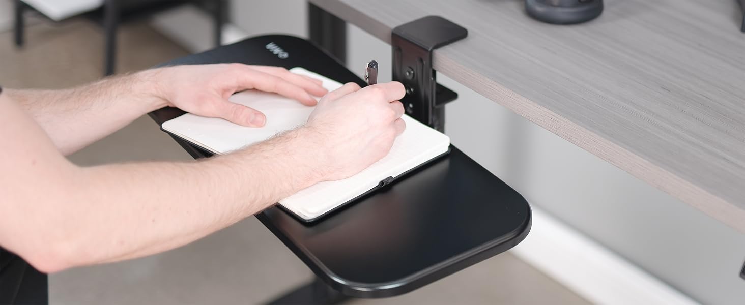 Single Clamp Rotating Keyboard Tray
