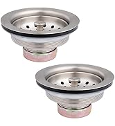 Artiwell 2-Pack Kitchen Sink Basket Strainer and Stopper, 3-1/2” Kitchen Drain Assembly with Stra...