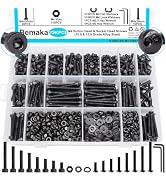 Bemaka 1260PCS Black M4 Metric Screw Assortment Kit, 6-40mm Button Head Screws and Socket Head Sc...