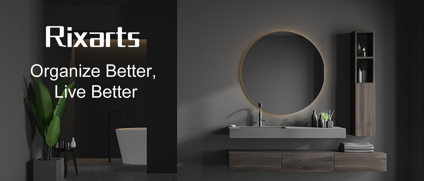 Rixarts bathroom organizer banner