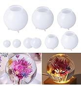 LET'S RESIN 9 Pcs Sphere Silicone Molds for Resin, Upgraded Seamless 3D Sphere Resin Molds Silico...
